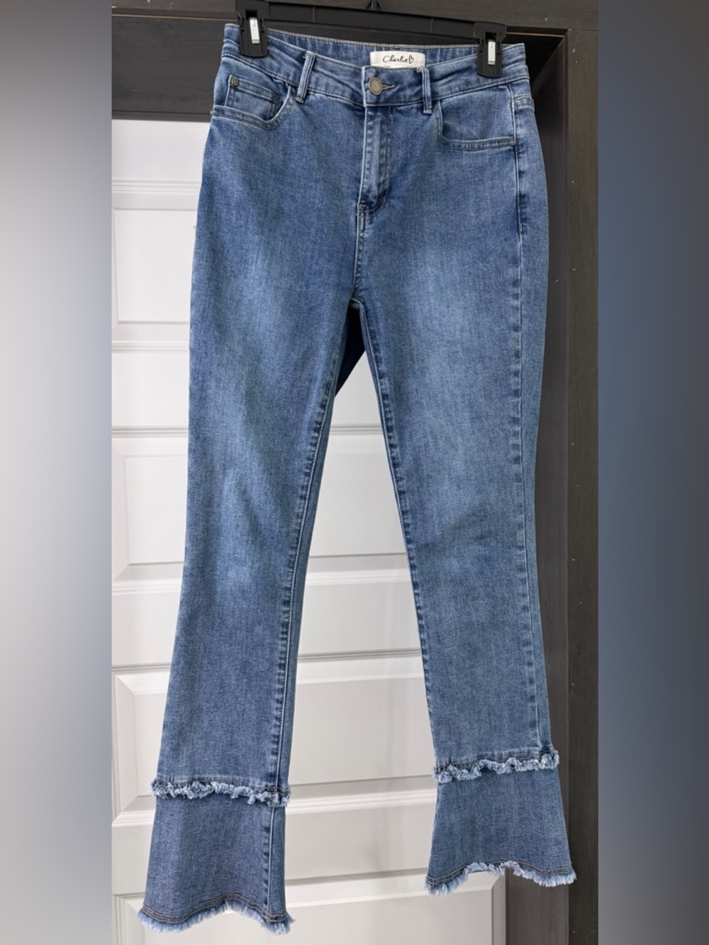 Charlie B Blue Frayed Hem Women's Jeans Size 2